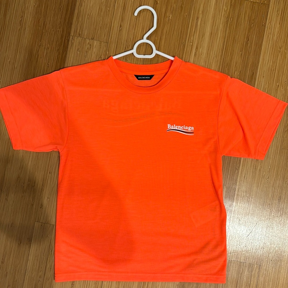 Balenciaga, political campaign neon orange T-shirt